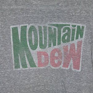 Large TeeLuv Mountain Dew Heather Gray Shirt